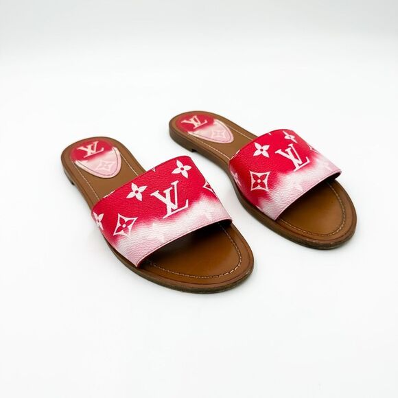 Louis Vuitton LV Lock It Slides Escale Two Tone Flat Sandals EU 39 US 9 - Picture 2 of 12